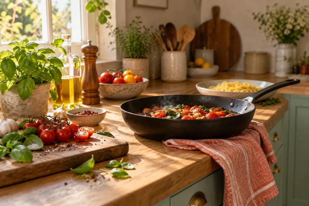 AI-generated editorial illustration for Kitchen Essentials; not a reviewed product
