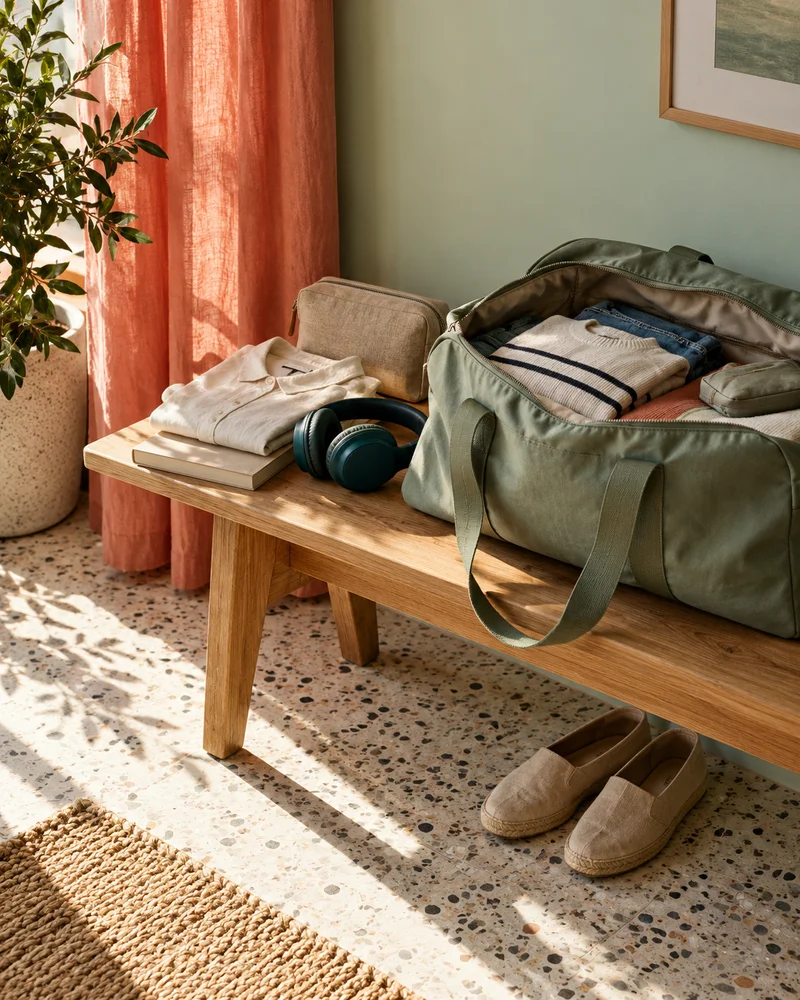 AI-generated editorial illustration for Travel Essentials; not a reviewed product
